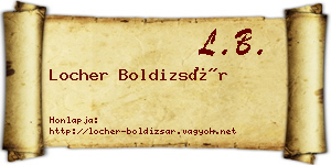 Locher Boldizsár névjegykártya